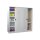 Ballschrank m. Lochblech Schiebetüren, BxTxH 2000x600x1950 mm, 4 Böden, 3 Längs- 4 Quertraversen, Wertfach, Schloss, RAL 7035