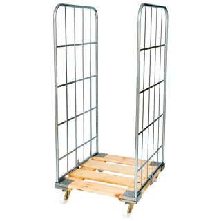 Rollbox, 2-seitig, Nutzhöhe 1650 mm, LxBxH 810x720x1850 mm, Bodenplatte aus Holz, natur