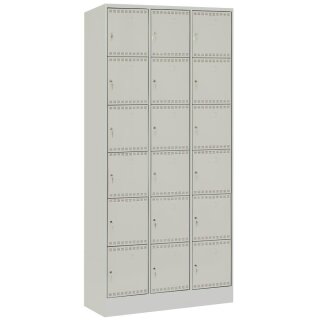 Elektro-Fächerschrank, BxTxH 905x582x1995 mm, 18 Fächer, Abteil-BxH 300x300 mm, RAL 7035 lichtgrau