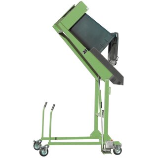 Mülltonnen-Kippstation mit Handpumpe, LxBxH 1570x980x1720 mm, RAL 6011 resedagrün