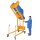 Mülltonnen-Kippstation, elektrohydraulisch, 12 V, ohne Ladegerät, LxBxH 1570x880x1720 mm, RAL 2000 orange
