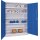 Ballschrank m. Lochblech Flügeltüren, BxTxH 1200x500x1950 mm, 5 lackierte Verstellböden mit Aufkantung, Schloss, RAL 7035/5010