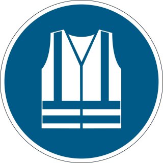Gebotsaufkleber "Warnweste benutzen" Ø 430 mm