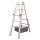 Treppenstehleiter aus Aluminium, beidseitig begehbar, 2x5 Sprossen, Höhe 1,45 m