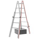 Treppenstehleiter aus Aluminium, beidseitig begehbar, 2x6...