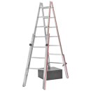 Treppenstehleiter aus Aluminium, beidseitig begehbar, 2x7...
