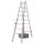 Treppenstehleiter aus Aluminium, beidseitig begehbar, 2x8 Sprossen, Höhe 2,25 m
