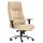 Chefsessel Big, Größe XXL, Sitz-BxTxH 550x500x420-530 mm, Lehnenh. 750 mm, starre Mechanik, TL 200 kg, Armlehnen, Alu-Fußkreuz, Lederbezug beige