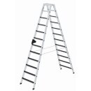 Stufenstehleiter, Aluminium, beidseitig begehbar, 2 x 12...