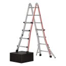 Teleskopleiter, 4x6 Sprossen, Länge als Anlegeleiter 6,26 m, als ausgefahrene Stehleiter 3,03 m,  zusammengeklappt 1800 mm, 19,0 kg, mit Auslegern