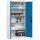Akkulade-Schrank, Vollblechtüren, BxTxH 930x500x1950 mm, 1 Boden mit 5-fach Steckdosenleiste,3 Einlegeböden, RAL 7035/5010