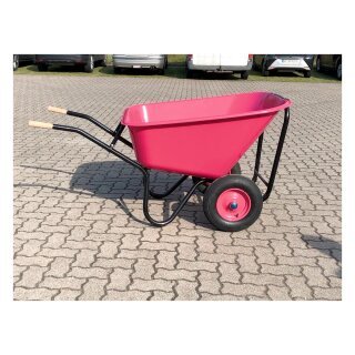 Garten- und Landschaftskarre, Mulde 280 l, Kunststoff 4mm UV-stabil, pink, Luftbereifung