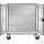 Mobiler Flügeltürenschrank mit Sichtfenstern, BxTxH 1005x500x1195 mm, 2 Fachböden, verzinkt, TL 100 kg, RAL 7035/5012