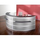 Ecktheke + Anbau, Edelstahlfinish, Platten anthrazit,...
