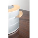 Anbautheke rund, MDF-Dekorsilber, Platte buche, BxTxH...