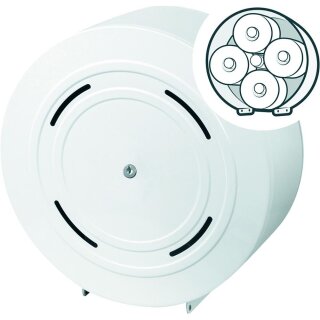 Toilettenpapierspender Quattro weiß lackiert BxTxH 320x125x320 mm