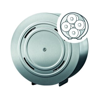 Toilettenpapierspender Quattro Edelstahl gebürstet BxTxH 320x125x320 mm