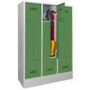 Z-Garderobenschrank, Sockel, Drehriegel, 6 Abteile, BxTxH...