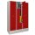 Z-Garderobenschrank, Sockel, Drehriegel, 6 Abteile, BxTxH 1200x500x1850 mm, RAL 7035/3003