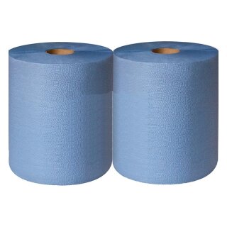 Putztuchrolle, 2-lagig, blau, Tuchgröße 350x360 mm, VE 2 Rollen x 1000 Abrisse