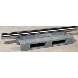 Multifunktionspalette mit 2 Längskeilen, ohne Rand, 3 Kufen, BxTxH 1000x1200x140 mm, Traglast statisch 4000 kg, Traglast dynamisch 1500 kg, grau