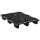 Vierwege-Palette, Recyclingmaterial, BxTxH 800x1200x155 mm, 9 Füße, Traglast statisch 2500 kg, Traglast dynamisch 1000 kg, mit Rand, schwarz