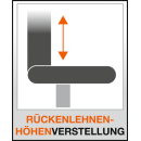 Bürodrehstuhl bis 130 kg, Sitz-BxTxH 490x460-540x490-620 mm, Synchronm., Sitztiefenverstellung, Bandscheibensitz, Leder schwarz