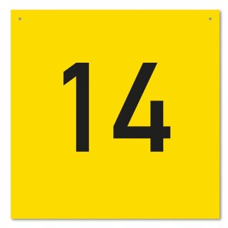 Regalzeilenschild gelb, 300 mm breit, 300 mm hoch, Kunststoff, PVC-Hartschaum, 3 mm stark, Schrifthöhe 175 mm, individuelle Aufschrift