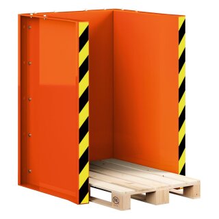Paletten-Stapel-Station für 10x Europaletten, BxTxH 1020x945x1425  mm, aus 4mm Blech, RAL 2004 reinorange