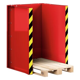 Paletten-Stapel-Station für 10x Europaletten, BxTxH 1020x945x1425  mm, aus 4mm Blech, RAL 3000 feuerrot