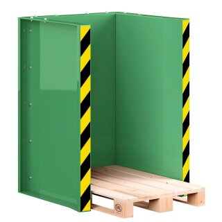 Paletten-Stapel-Station für 10x Europaletten, BxTxH 1020x945x1425  mm, aus 4mm Blech, RAL 6011 resedagrün