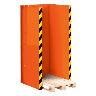 Paletten-Stapel-Station für 15x Europaletten, BxTxH 1020x945x2145  mm, aus 4mm Blech, RAL 2004 reinorange