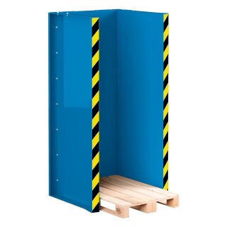 Paletten-Stapel-Station für 15x Europaletten, BxTxH 1020x945x2145  mm, aus 4mm Blech, RAL 5010 enzianblau