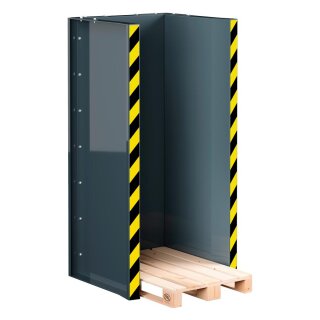 Paletten-Stapel-Station für 15x Europaletten, BxTxH 1020x945x2145  mm, aus 4mm Blech, RAL 7016 anthrazitgrau