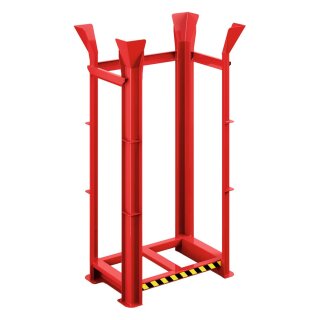 Paletten-Richtgestell für 15x EU Paletten, BxTxH 1340x940x2650 mm, RAL 3000 feuerrot