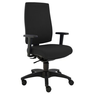 Bürodrehstuhl, Synchron-Mechanik,  Lordosenstütze, Polyamid-Fuzkreuz, Sitz- BxTxH 490x450-550x440-560  mm, schwarz