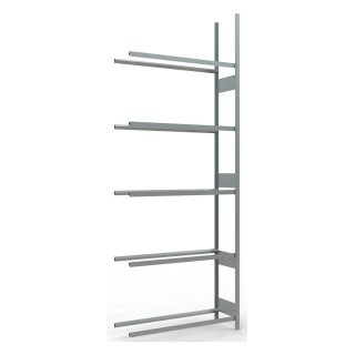 Reifen-/Räderregal, Anbaufeld, verzinkt, BxTxH 1300x400x3500 mm, 5 Lagerebenen, Fachlast 150 kg