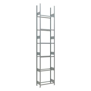 Reifen-/Räderregal, Grundfeld, verzinkt, BxTxH 1300x400x4500 mm, 6 Lagerebenen, Fachlast 150 kg