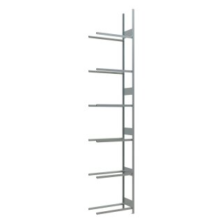 Reifen-/Räderregal, Anbaufeld, verzinkt, BxTxH 1300x400x4500 mm, 6 Lagerebenen, Fachlast 150 kg
