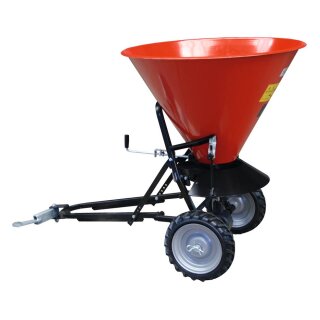 Streuwagen, Trichter-Volumen 105 l, Stahltrichter, max. Streubreite 6 m, stufenlos einstellbar, mit Deichsel für Stapler
