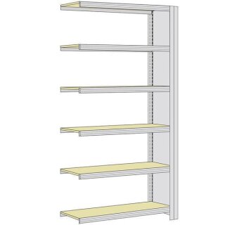 BERT-Archivregal Vollblech-Seitenwand Anbaufeld verzinkt HxBxT 2075x875x600 mm