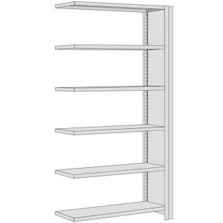 BERT-Büroregal verzinkt Vollblech-Seitenwand - Anbaufeld HxBxT 2000x1285x300 mm