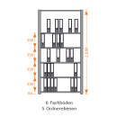 BERT-Büroregal RAL 7035 - Grundfeld HxBxT...