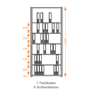 BERT-Büroregal RAL 7035 - Grundfeld HxBxT...
