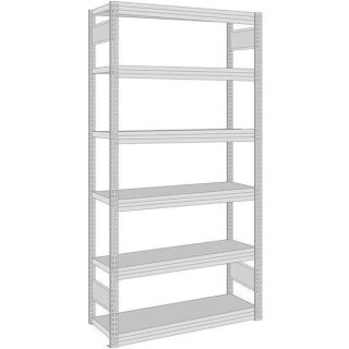 BERT-Eurokastenregal - Grundfeld HxBxT 2075x875x600 mm Stahlblech verz. 6 FBE
