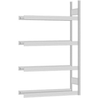 BERT-Räderregal - Anbaufeld Stecksystem verzinkt HxBxT 2500x875x400 mm