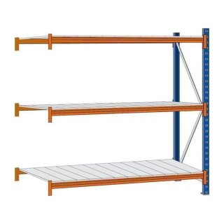 EMMA-Lagerregal Anbaufeld mit Stahlboden HxBxT 2000x1850x600 mm Rahmen RAL 5010