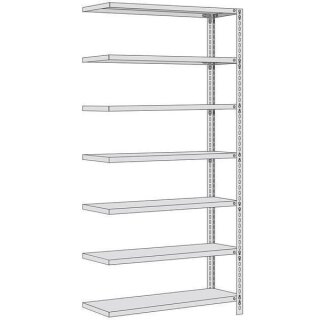 RUDI-Schraubregal 150 - Anbauregal HxBxT 3000x870x600 mm verzinkt Winkelprofil