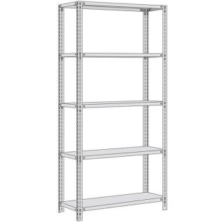 RUDI-Schraubregal 250 - Grundregal HxBxT 2000x870x600 mm verzinkt Winkelprofil