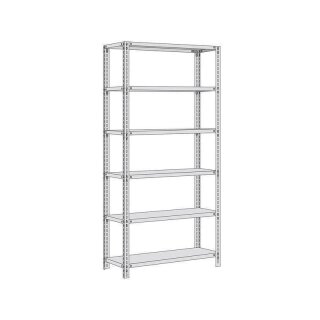 RUDI-Schraubregal 350 - Grundregal HxBxT 2500x870x600 mm verzinkt Winkelprofil